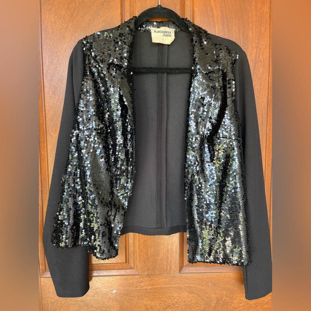 Savanna Jane Black Sequin Jacket